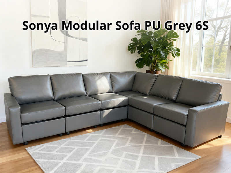 Sonya Modular Sofa PU Grey 6S