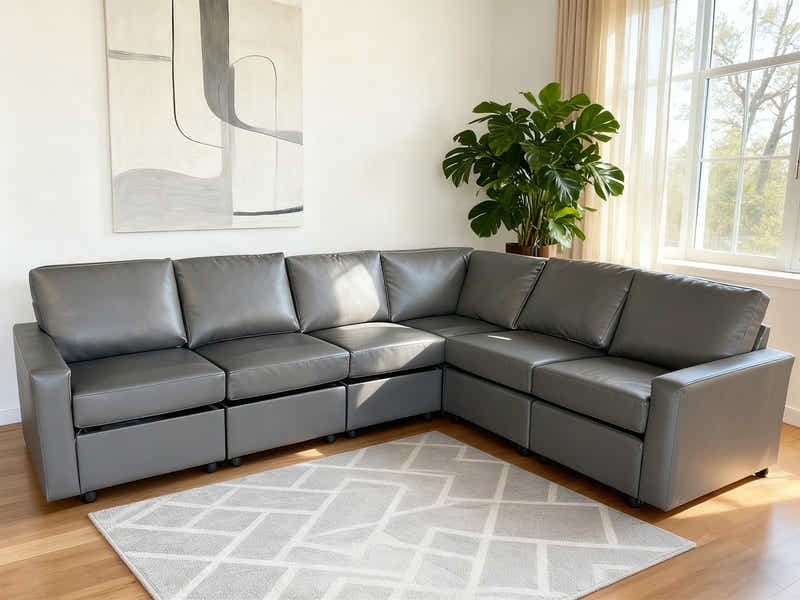 Sonya Modular Sofa PU Grey 6S