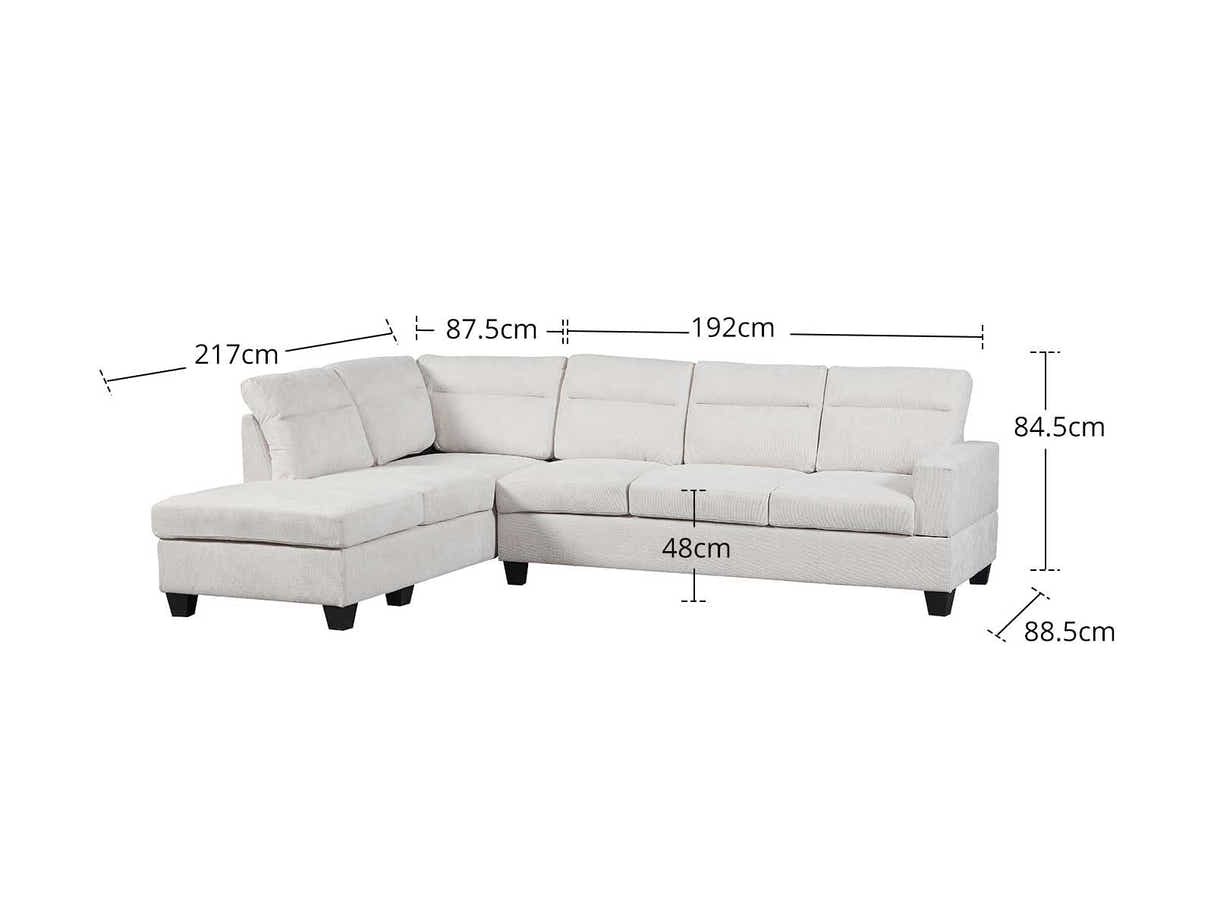 Delano Sectional Linen Sofa with Left Chaise - Beige