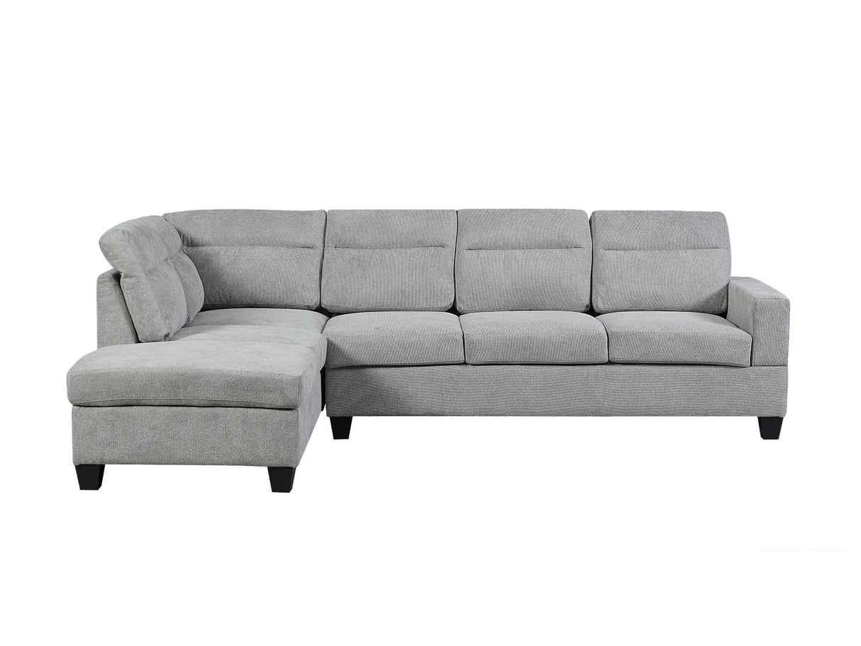 Delano Sectional Linen Sofa with Left Chaise - Grey