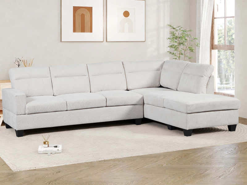 Delano Sectional Sofa with Right Chaise Linen Beige