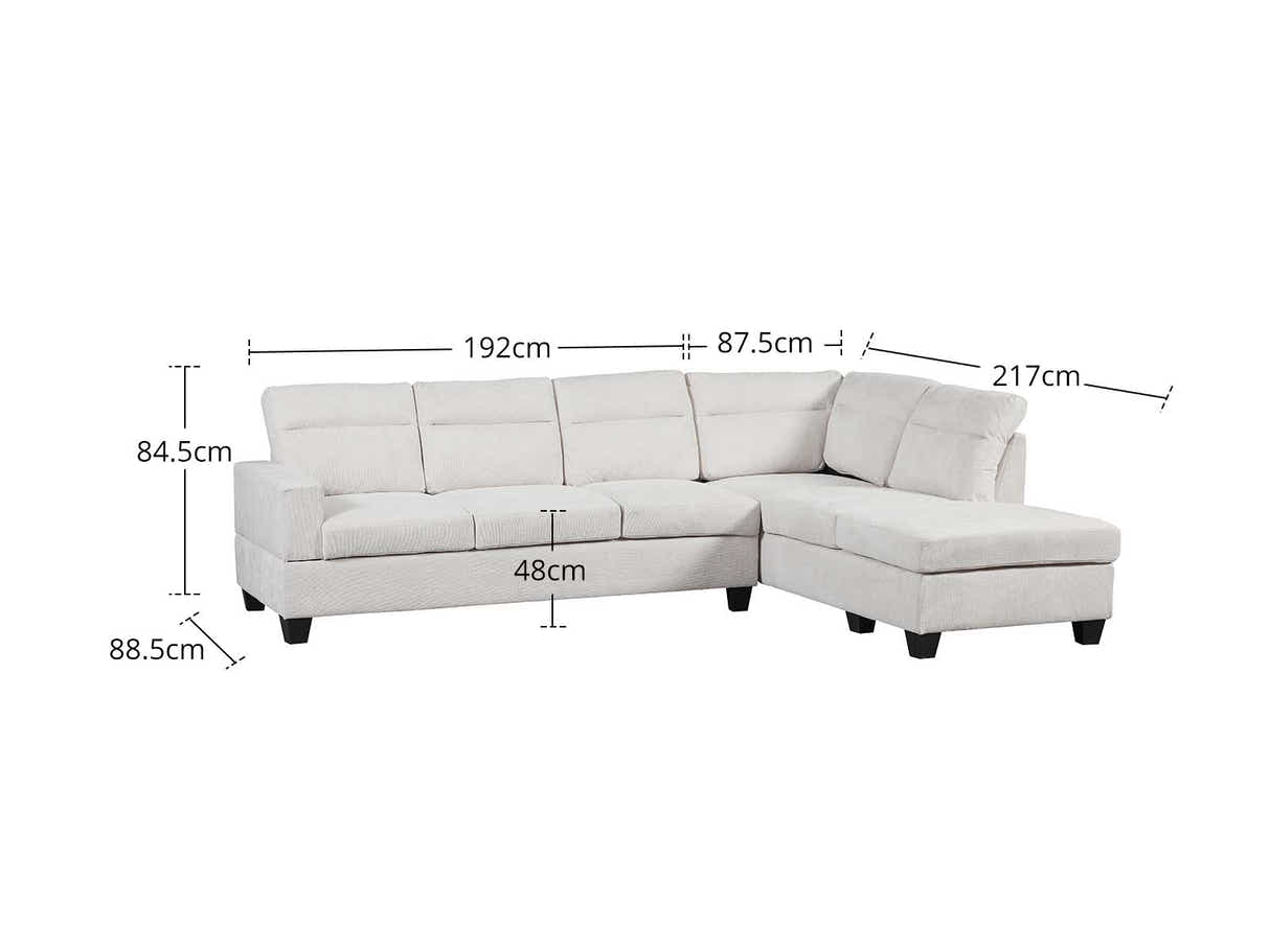 Delano Sectional Linen Sofa with Right Chaise - Beige