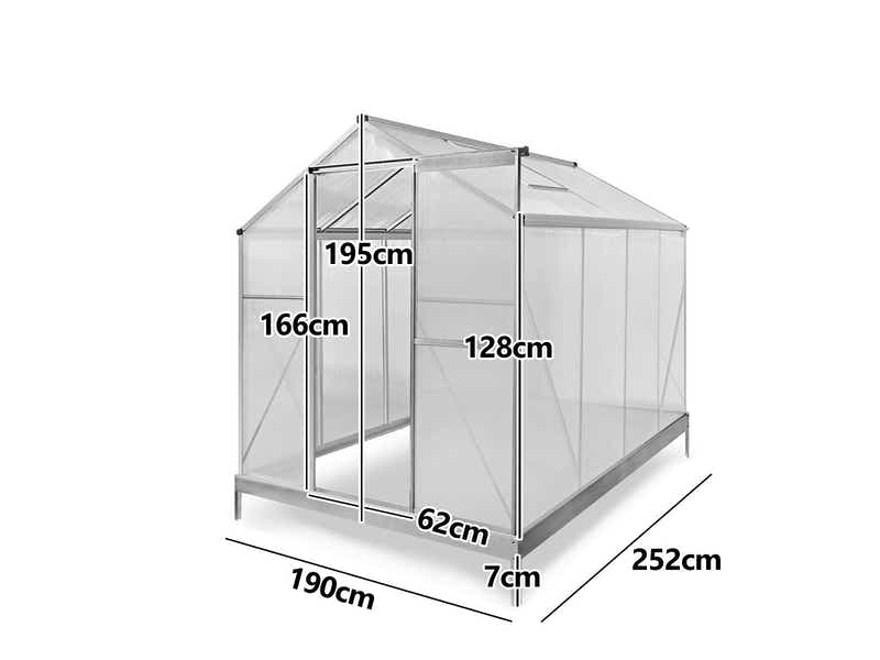 Polycarbonate Greenhouse with Base 6ft x 8ft