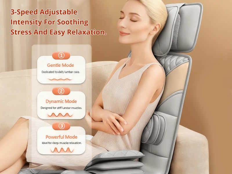 DS Novello Full Body Massage Mat with Air Press Calf Band Light Grey