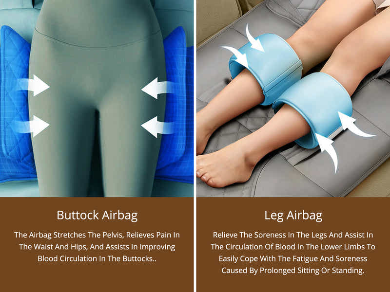 Novello Full Body Massage Mat with Air Press Calf Band - Light Grey