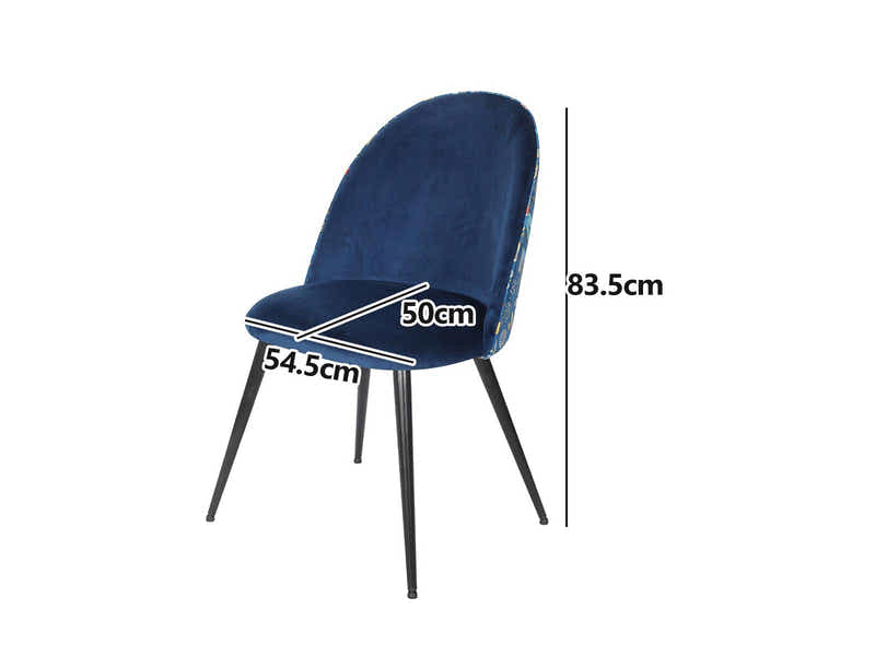 Lavina Velvet Dining Chair Blue - Set of 4