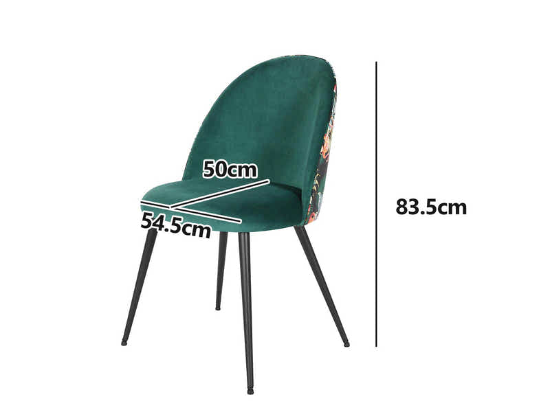 Lavina Velvet Dining Chair Green - Set of 4