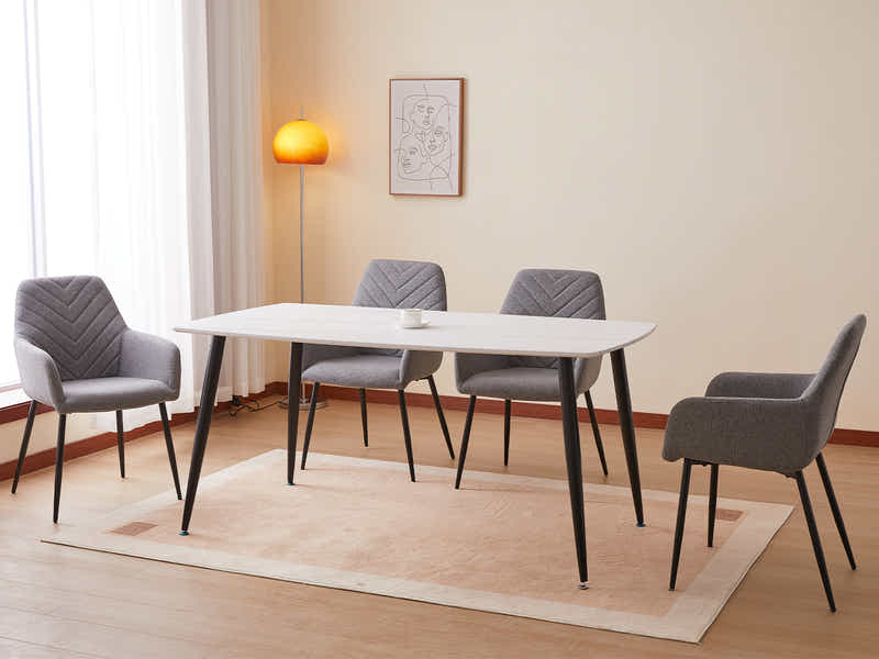 Romia Linen Dining Chair Grey - Set of 2