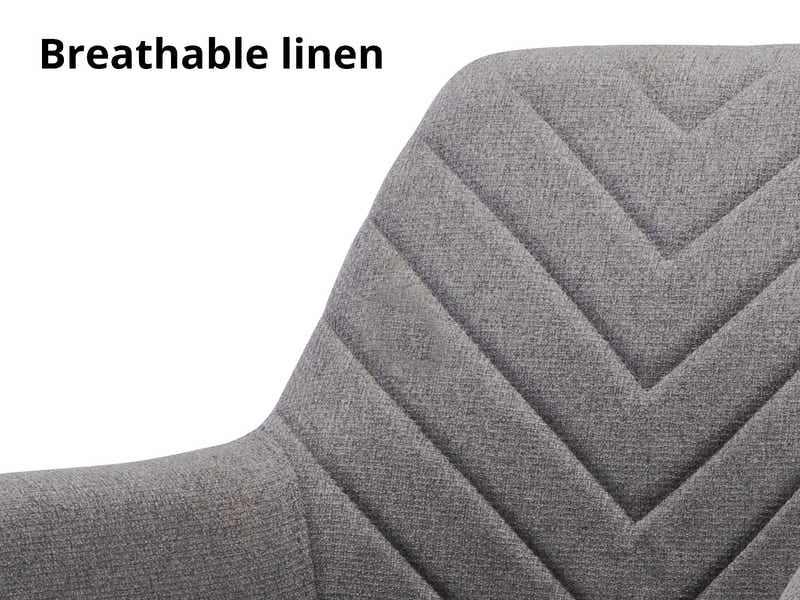 Romia Linen Dining Chair Grey - Set of 2