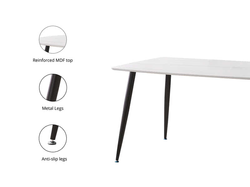 Lavina Dining Table with MDF Top - 160 cm
