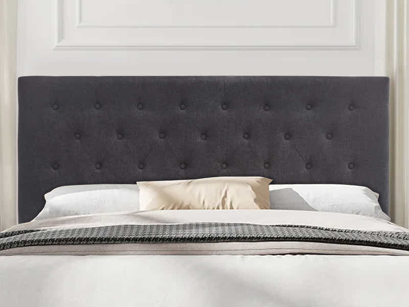 Rakel Headboard Double Linen Black