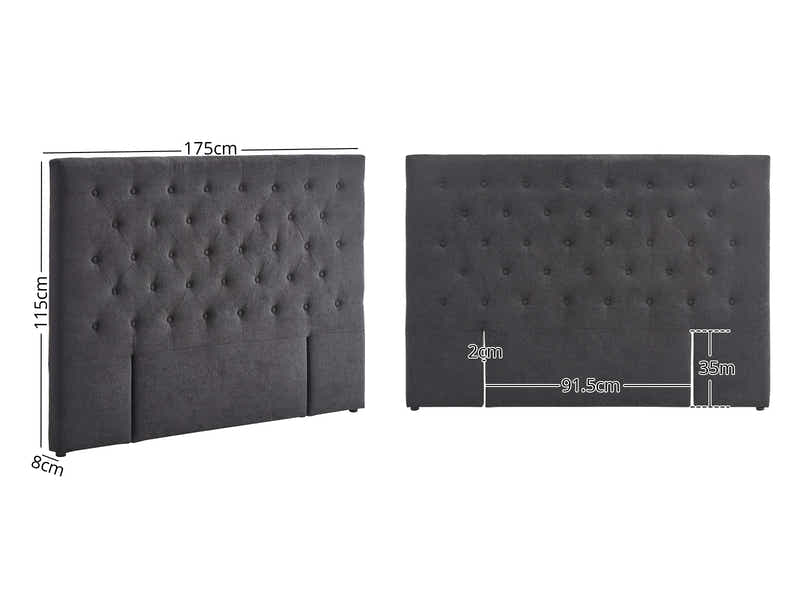 Rakel Headboard King Linen Black