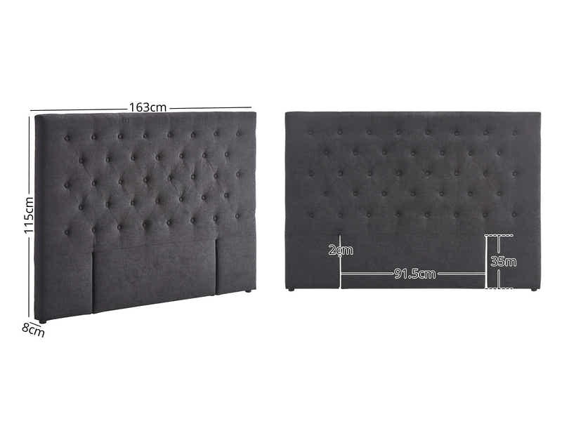 Rakel Headboard Queen Linen Black