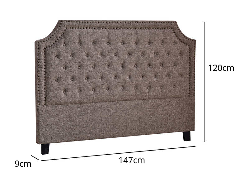 Calwa Linen Headboard Brown - Double