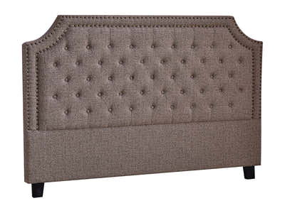 Calwa Linen Headboard Brown - King