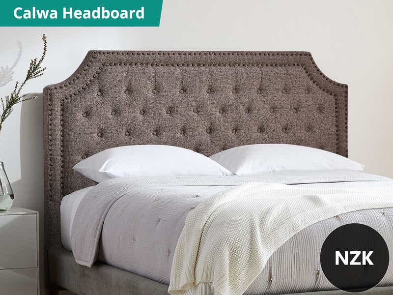 Calwa Linen Headboard Brown - King