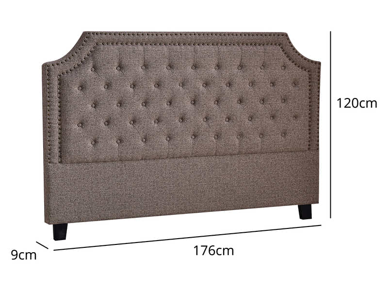 Calwa Linen Headboard Brown - King