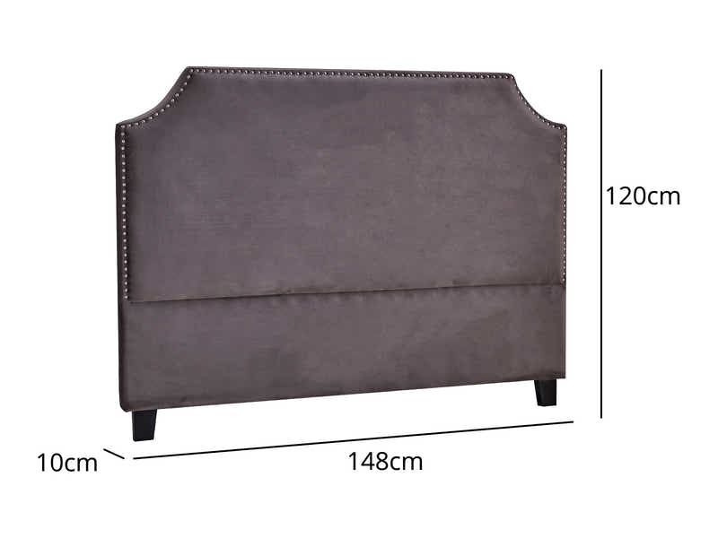 Malvern Velvet Headboard Dark Grey - Double