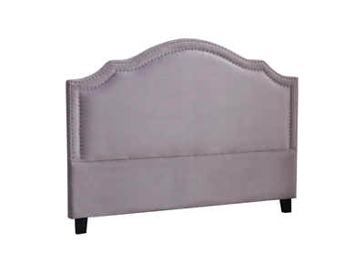 Lavaca Velvet Headboard Light Grey - Double