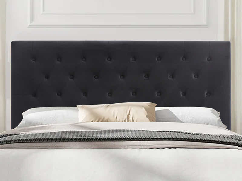Rakel Headboard Double Velvet Black