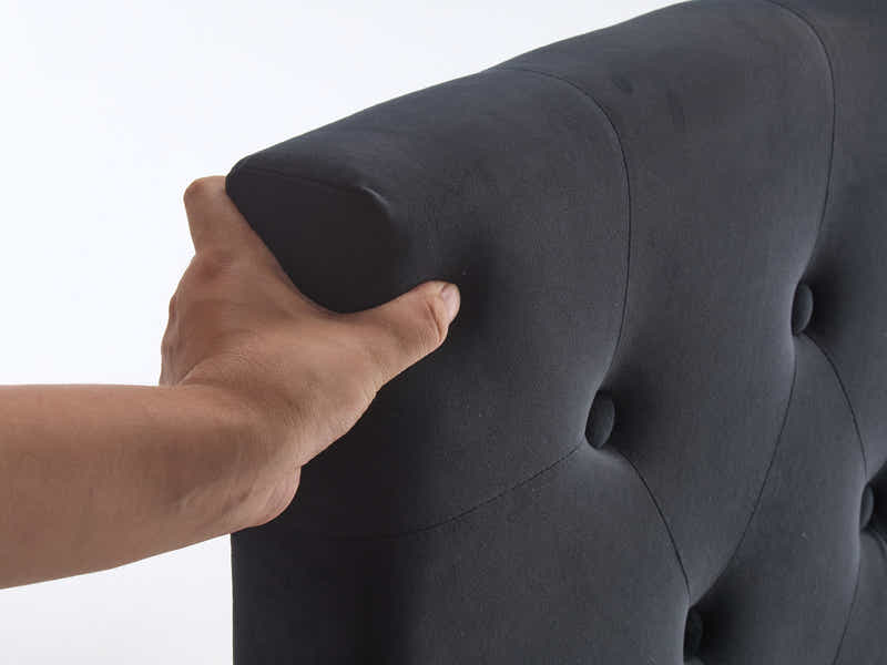 Rakel Headboard Double Velvet Black