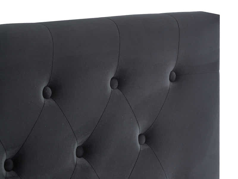 Rakel Headboard Double Velvet Black