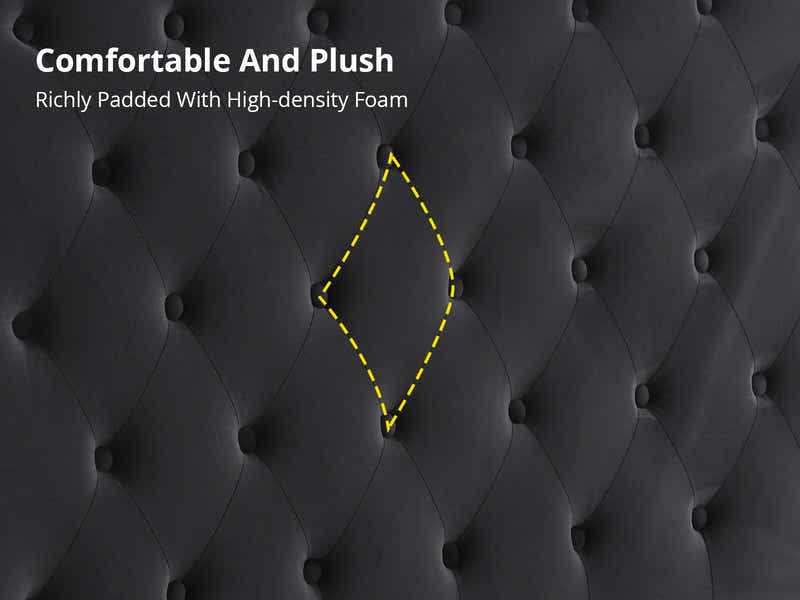 Rakel Headboard King Velvet Black