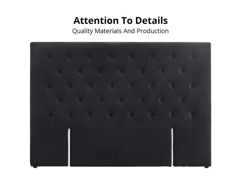 Rakel Headboard Queen Velvet Black