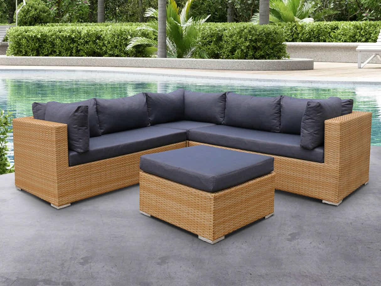 Rimini 4-Piece Lounge Set - Sand + Grey