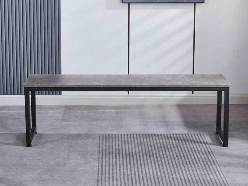 3-Piece Grey Marble Look Dining Set