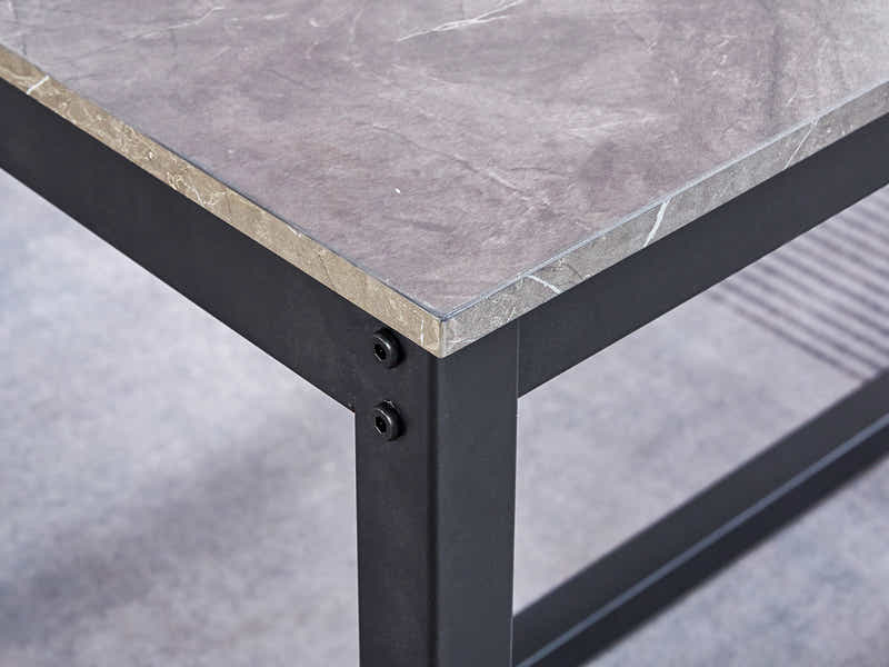 3-Piece Grey Marble Look Dining Set