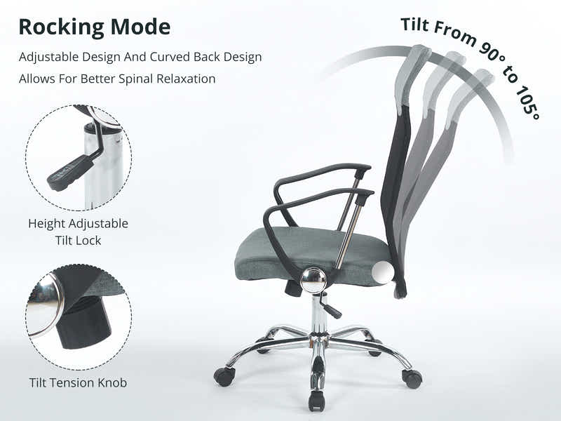 Home & Office Desk With Storage Drawer & Meshmallow Office Chair 001 grey (Combo)