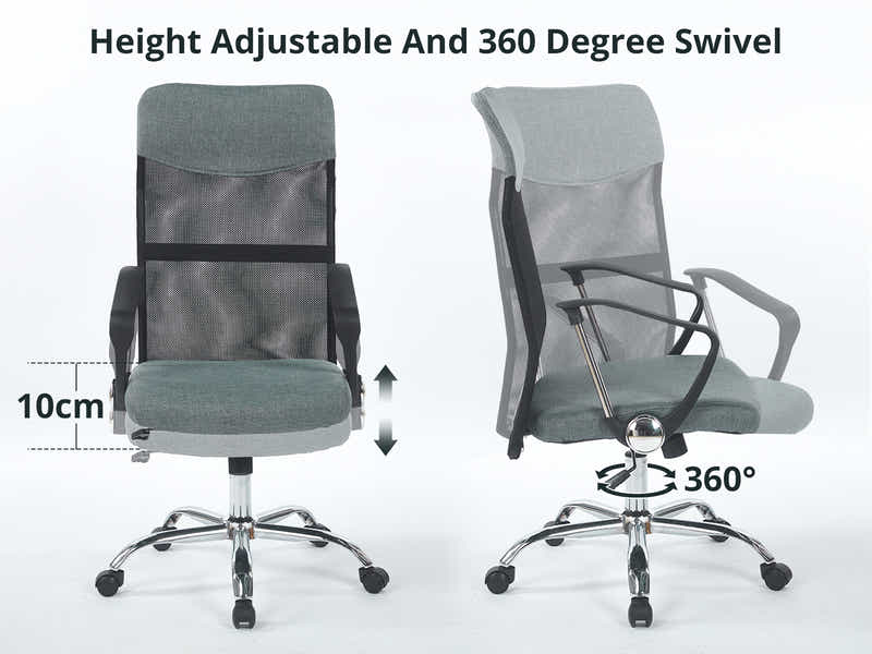 Home & Office Desk With Storage Drawer & Meshmallow Office Chair 001 grey (Combo)