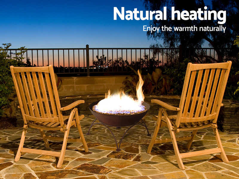 Steel Fire Pit Bowl with Rust Finish - 70cm x 40cm