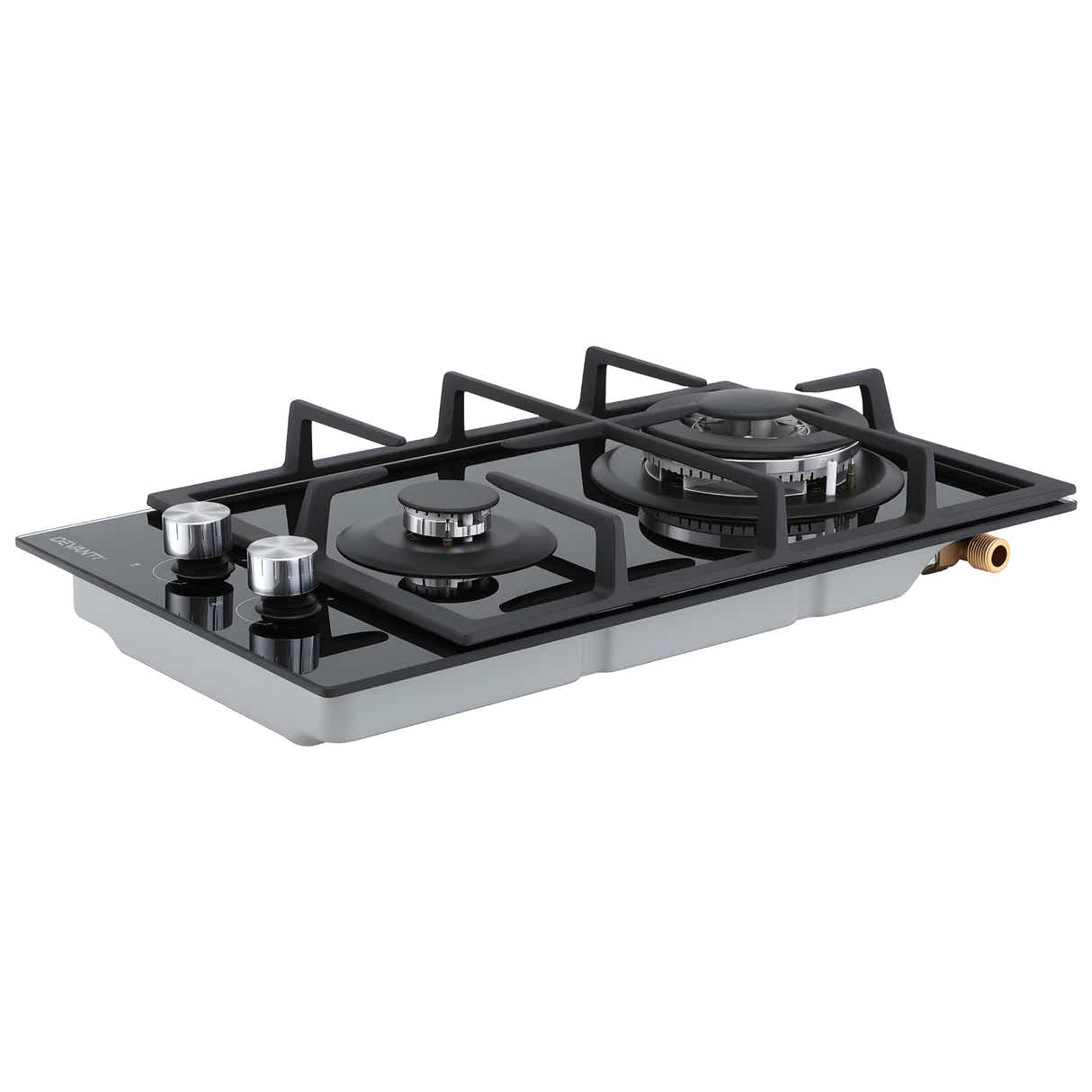 DS NA Devanti Gas Cooktop 30cm 2 Burner Built-in Stove Glass Cook Top NG LPG