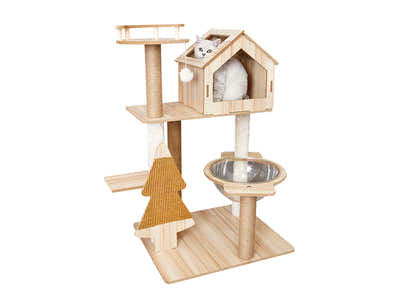Wooden Cat Tree - 100cm