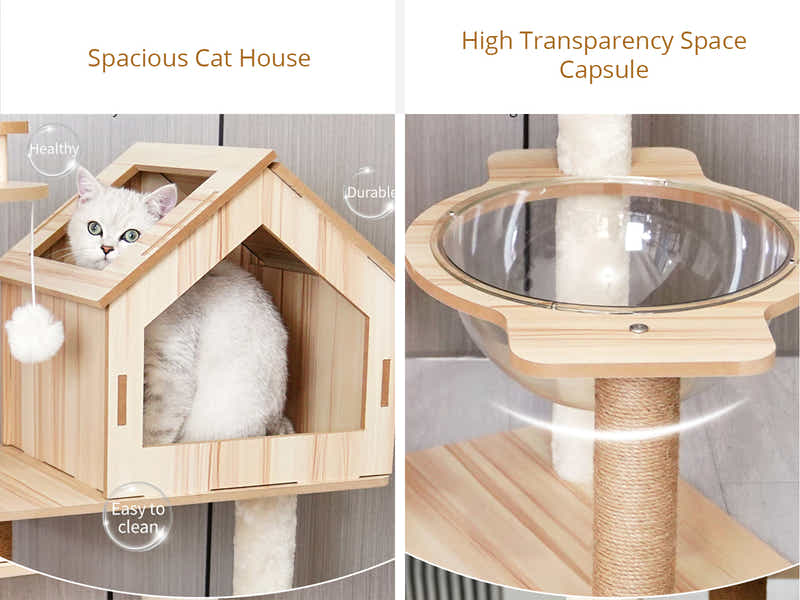 Wooden Cat Tree - 100cm