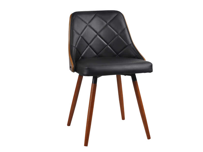 Bentwood Black PU Leather Dining Chair