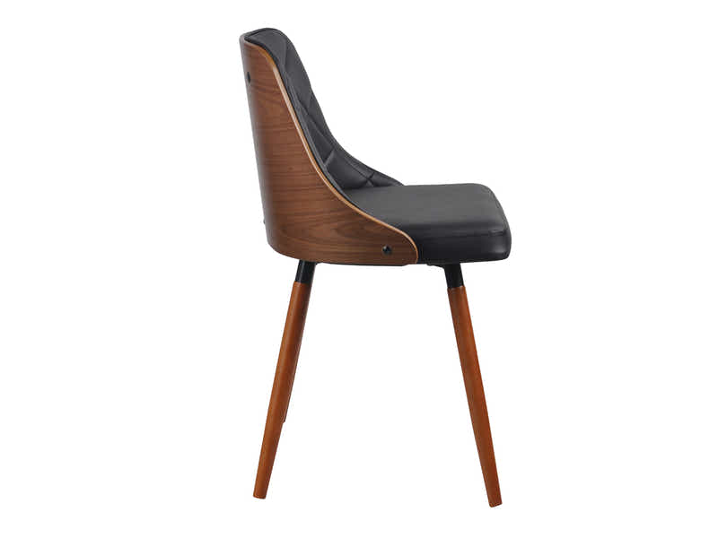 Bentwood Black PU Leather Dining Chair