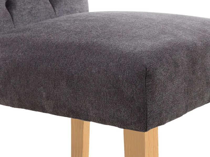 Grey Fabric Dining Chair with Wood Legs - Set of 2