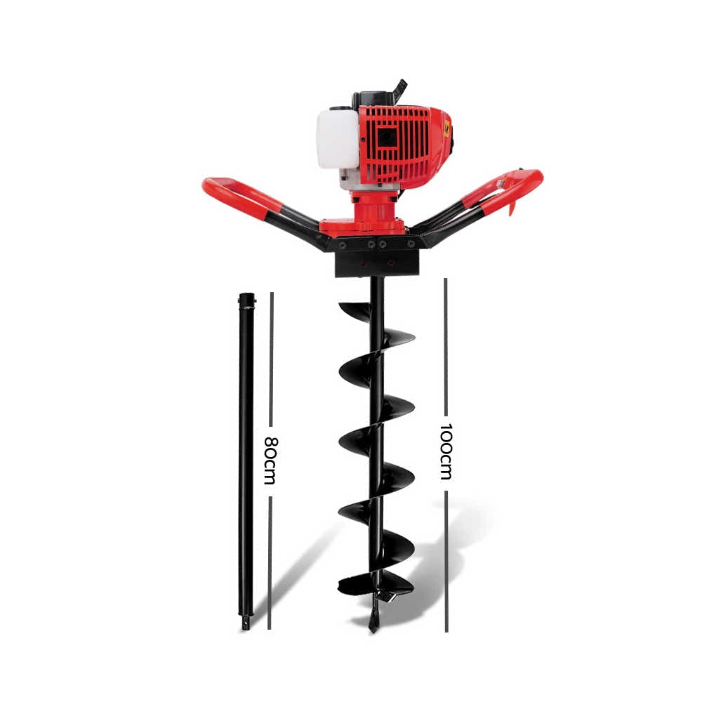 DS NA Giantz 80CC Petrol Post Hole Digger Drill Borer Fence Extension Auger Bits
