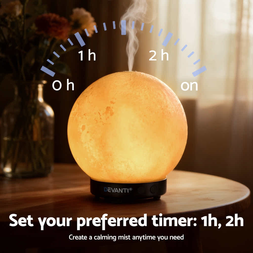 DS NA Devanti Ultrasonic Aroma Diffuser Aromatherapy Moon Lamp 100ml