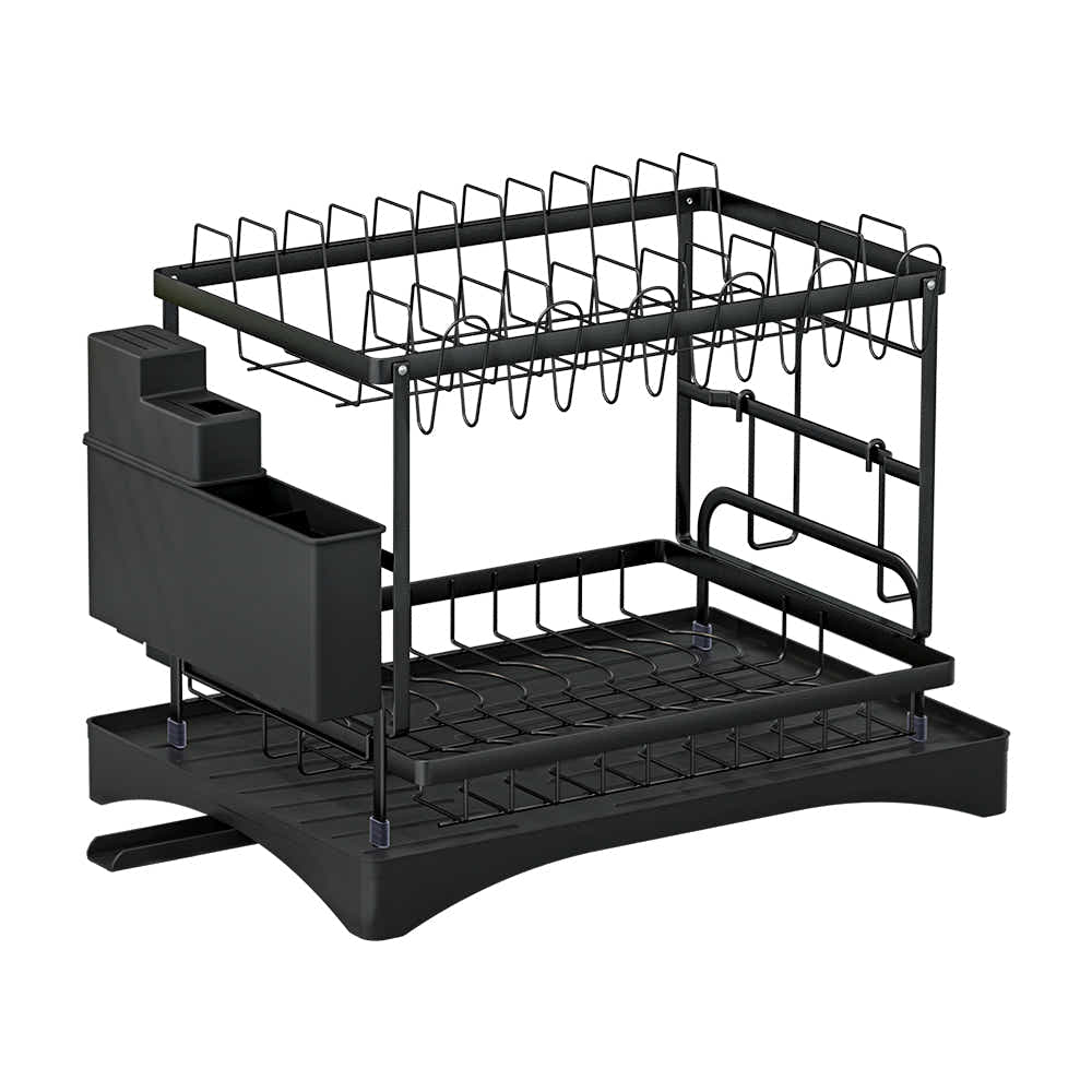 DS NA Dish Rack Expandable Drying Drainer Cutlery Holder Tray Kitchen 2 Tiers