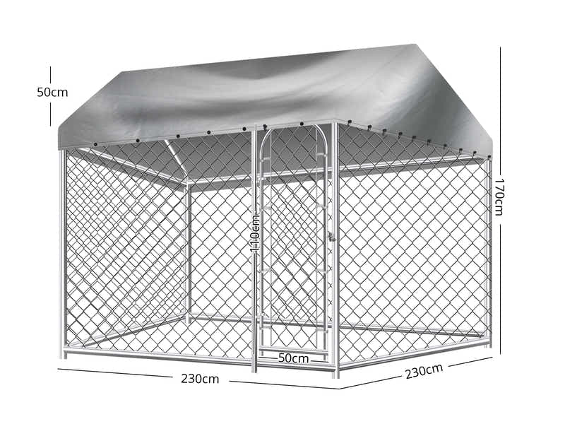 Dog Run with Roof - 2.3m x 2.3m x 1.7m