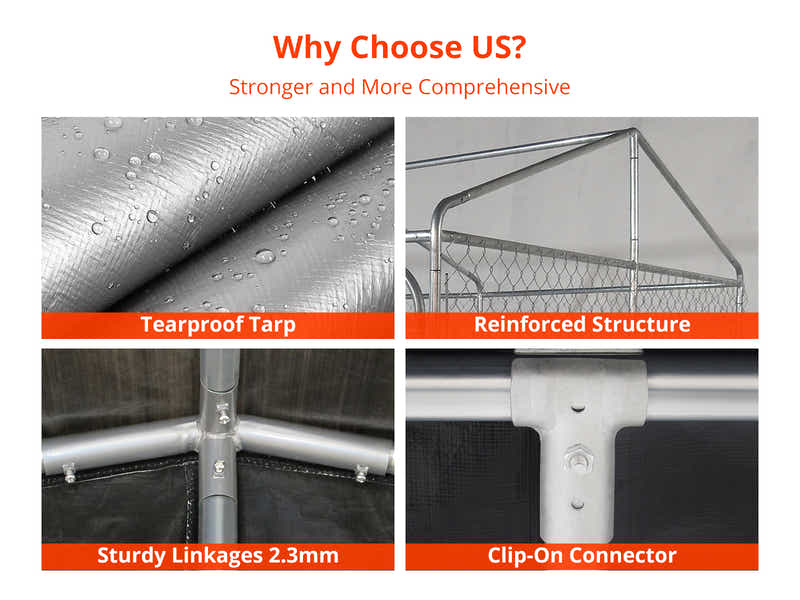 Dog Run with Roof - 2.3m x 2.3m x 1.7m