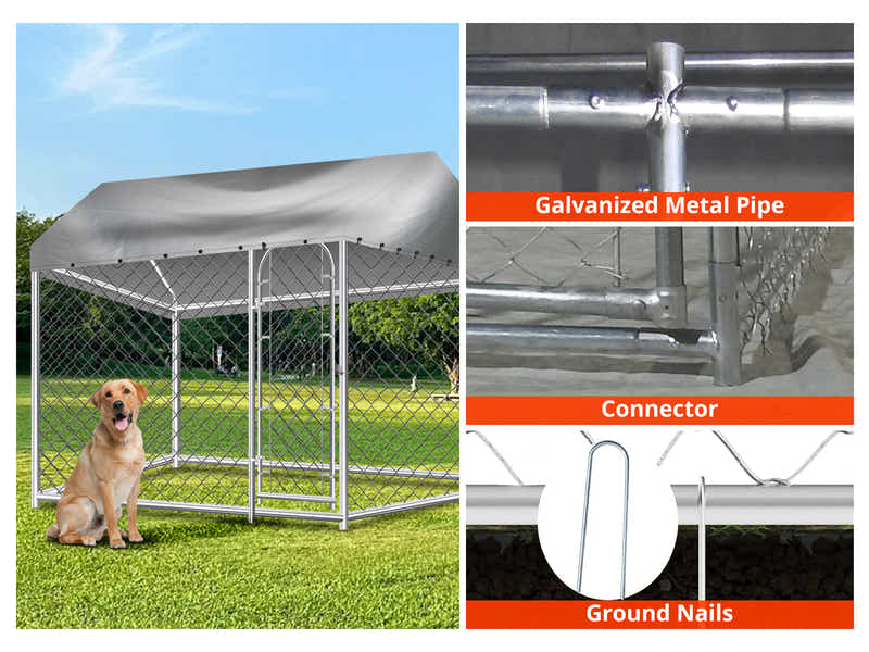Dog Run with Roof - 2.3m x 2.3m x 1.7m