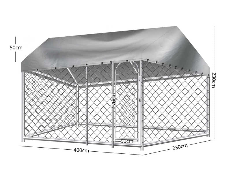Dog Run with Roof - 4m x 2.3m x 2.3m