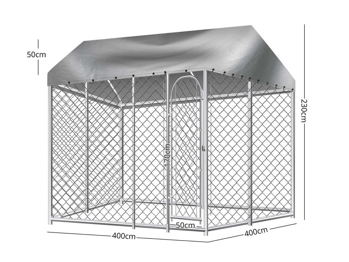 Dog Run with Roof - 4m x 4m x 2.3m