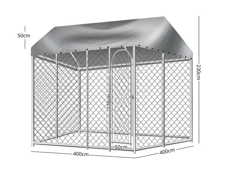 DS Dog Run with Roof - 4m x 4m x 2.3m