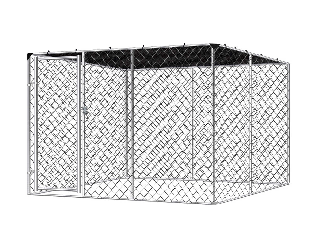Dog Run with Shade Sail - 3m x 3m x 1.8m